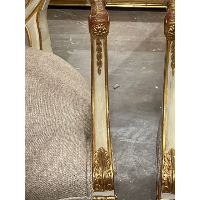 Pair of English George III Parcel Gilt Armchairs For Sale In Dallas - Image 6 of 9