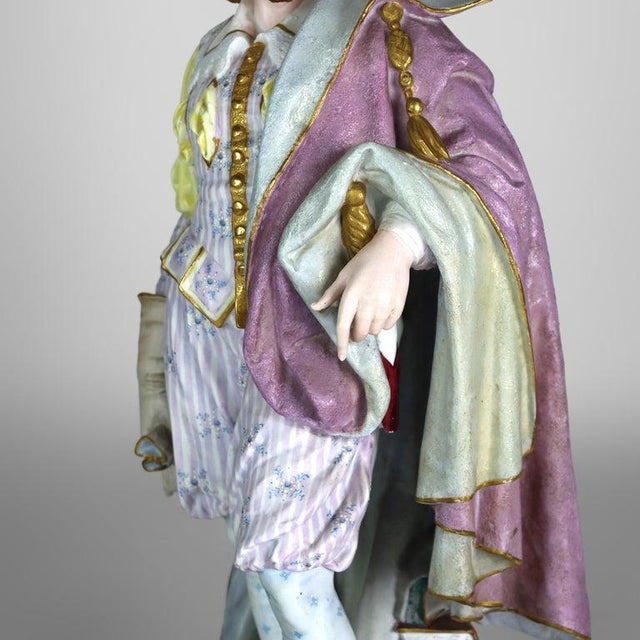 Large 21" French Paul Duboy Bisque Porcelain Polychromed Scholar Figure C1890 For Sale - Image 4 of 15