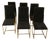 Suede and Gilded Steel Chairs, Italy, 1970s, Set of 6 For Sale