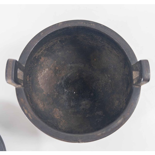 17-19th Century Chinese Cast Iron Censer With Bronze Inlay For Sale - Image 9 of 14
