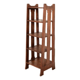 Stickley Brothers Mission Oak Arts & Crafts Slatted Bookcase or Magazine Rack, Circa 1910 For Sale