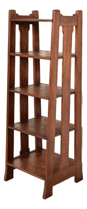 Stickley Brothers Mission Oak Arts & Crafts Slatted Bookcase or Magazine Rack, Circa 1910