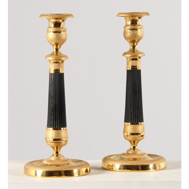 Metal 19th Century French Candlesticks, Set of 2 For Sale - Image 7 of 7