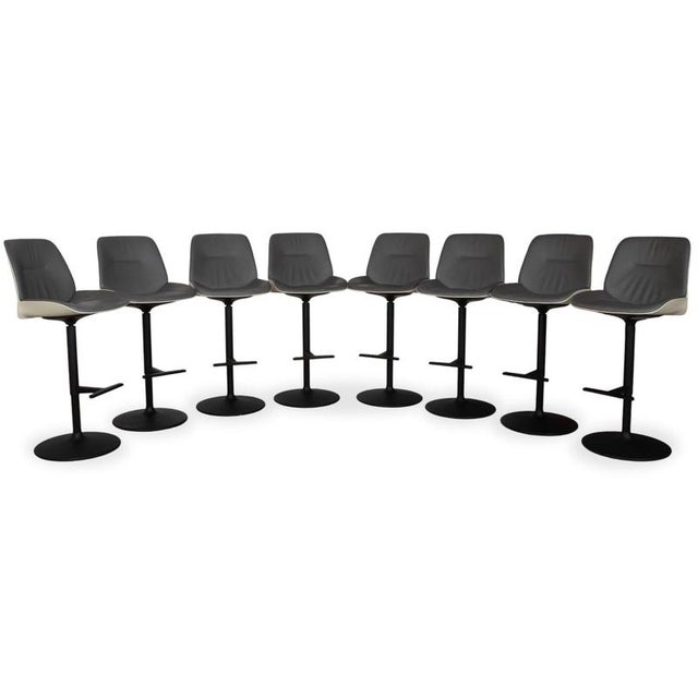 Nuez Leather Bar Stools from Andreu World, Set of 8 For Sale - Image 13 of 13