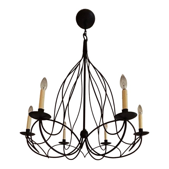Contemporary Ironware International Jolie 6 Light Chandelier For Sale