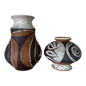 1970's Gary Wilson Organic Studio Pottery Vases - a Pair