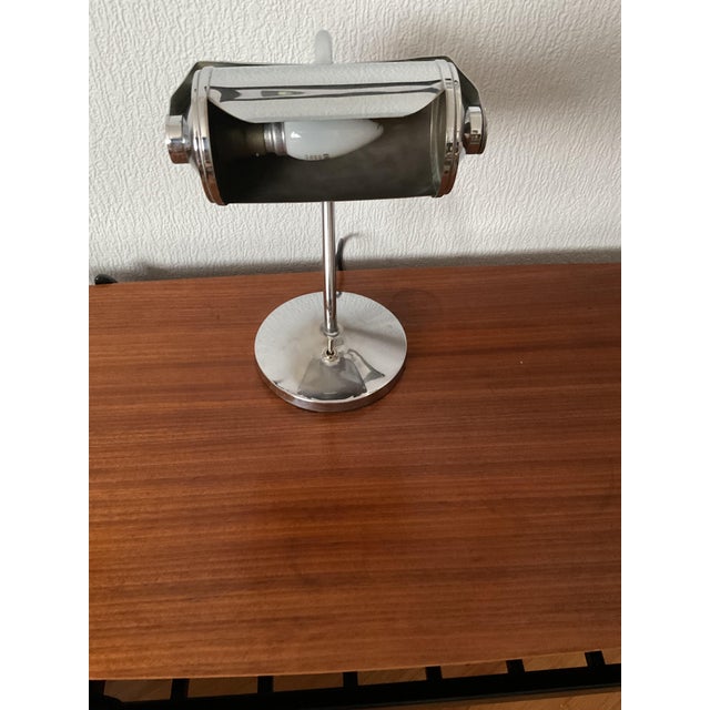 Vintage Banker's Lamp, 1930s For Sale - Image 4 of 6
