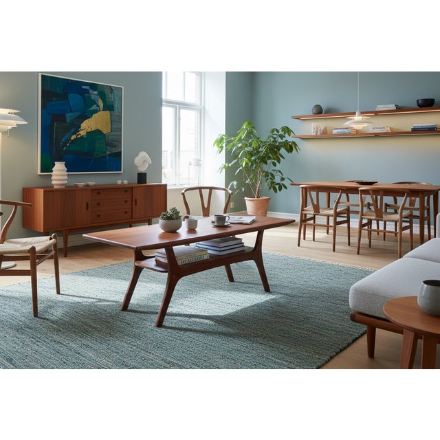 Danish Teak Coffee Table with Magazine Rack, 1960s For Sale - Image 6 of 11