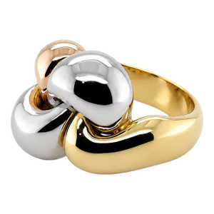 Italian 18k Tri-Gold Ring, Size 7