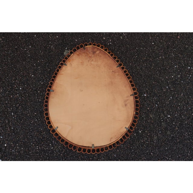 Wood Large Rattan Mirror attributed to Franco Albini, Italy, 1960s For Sale - Image 7 of 9