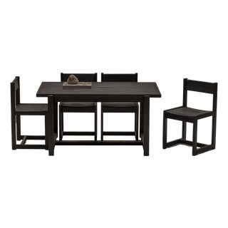 Minimalist Dining Set by Hugo Svensson for Bjärnums Möbelfabrik, 1960s, Set of 5 For Sale