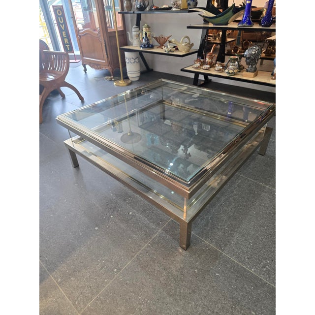 Coffee Table with Sliding Top in Chrome and Glass, 1970s For Sale - Image 15 of 18