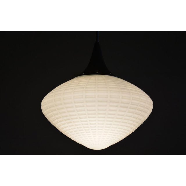 Mid-Century Chandelier in Chromed Steel and Opaline Glass, Czech, 1960s For Sale - Image 12 of 13