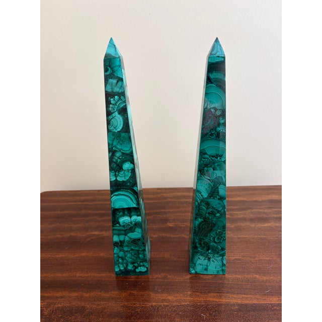 Neoclassical Grand Tour Malachite Obelisks, Pair For Sale In South Bend - Image 6 of 10