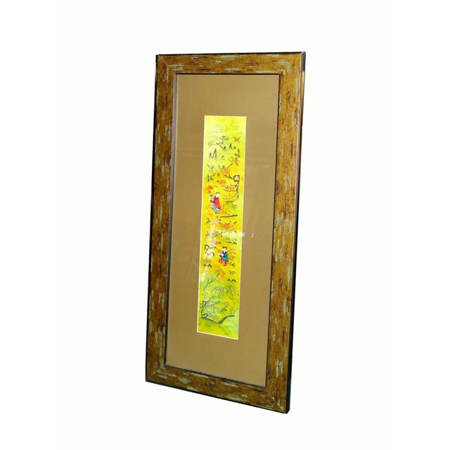 Vintage Hand Embroidered Framed Textile For Sale In San Francisco - Image 6 of 7