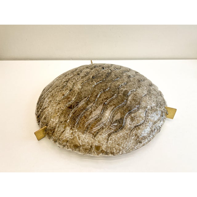 Mid-Century Modern Large Murano Glass Flush Mount from Kaiser Idell / Kaiser Leuchten, Germany, 1970s For Sale - Image 3 of 18