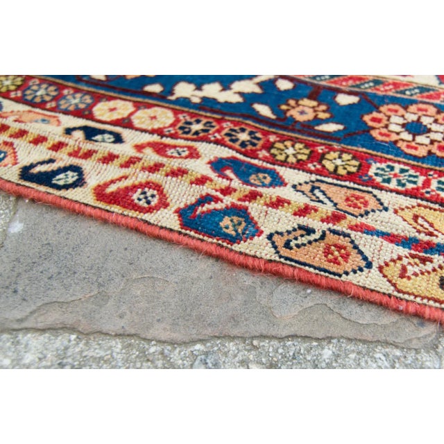 1880s Antique Red Caucasian Diamond Medallion Wool Hand-Knotted Rug - 5' X 8'9" For Sale - Image 9 of 10