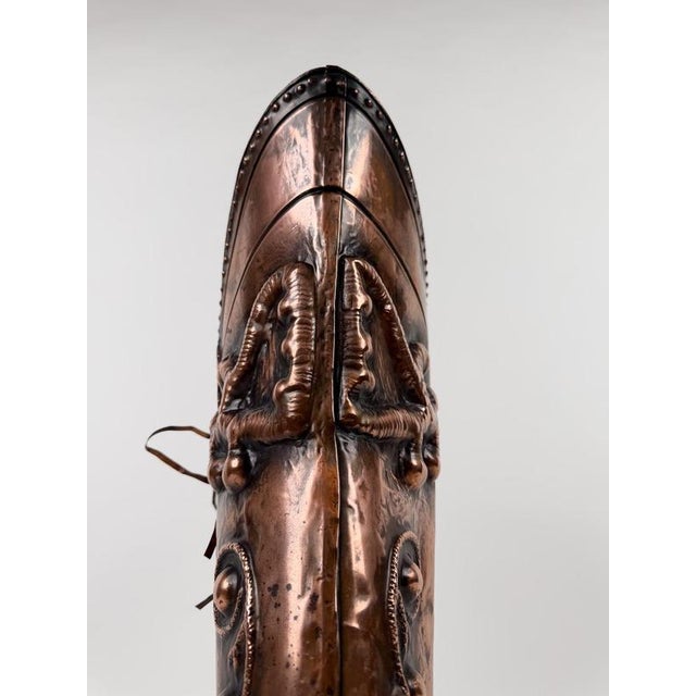 Italian Mid-Century Copper Western Boot Umbrella Stand, Repoussé Decoration, 70s, 1970s For Sale - Image 18 of 18