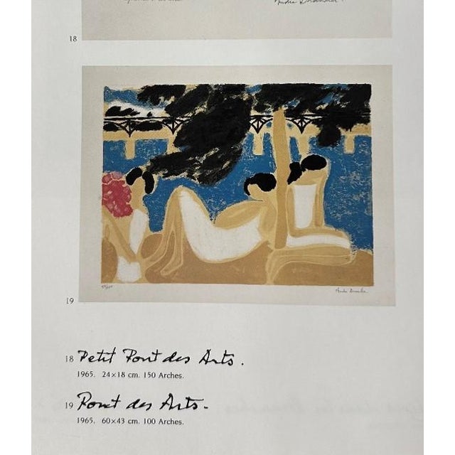 Sky Blue Andre Brasilier - Pont Des Arts - Limited Editiion French Modernist Print For Sale - Image 8 of 8
