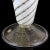 Glass Vintage Murano Large White Copper Aventurine Ribbons Italian Art Glass Footed Flower Vase For Sale - Image 7 of 9