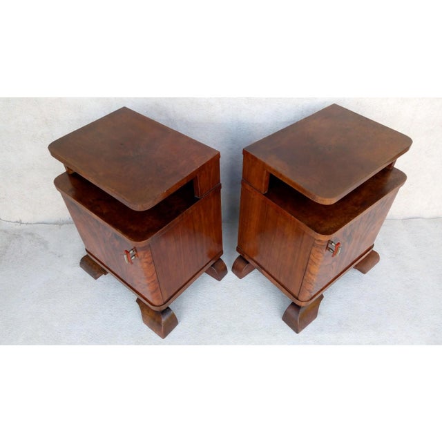 Vintage Nightstands from Up Závody, 1930s, Set of 2 For Sale - Image 11 of 18