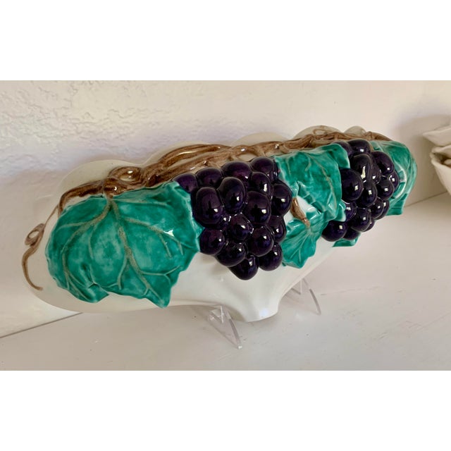 Vintage Majolica Wall Pocket Grapes & Vines For Sale - Image 4 of 6