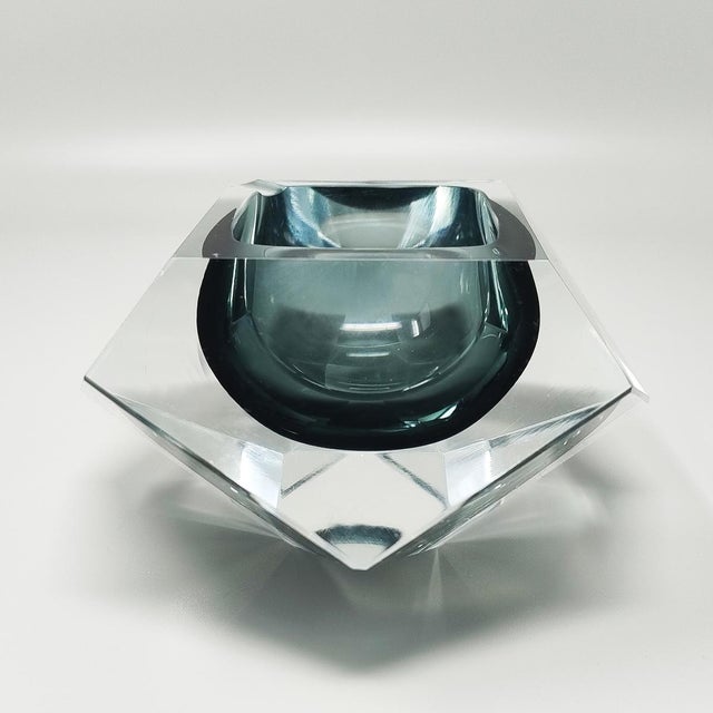 1960s Astonishing Grey Ashtray or Catch-All By Flavio Poli for Seguso in Murano Sommerso Glass. The item is in excellent...