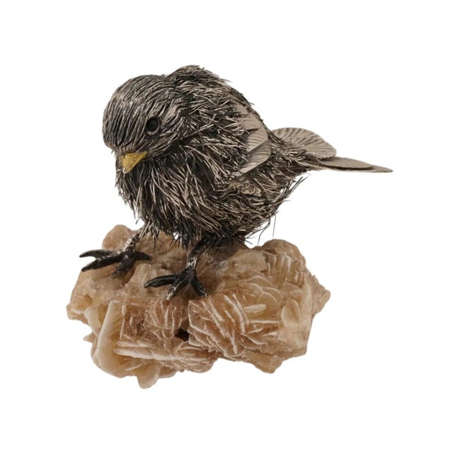 Silver Italian St Silver Sparrow Bird Figurine by Buccellati For Sale - Image 8 of 10