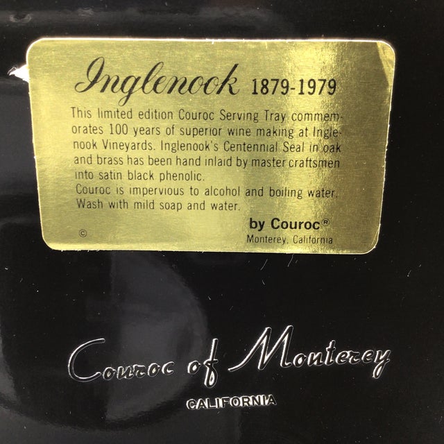 4 Vintage Couroc of Monterey Inglenook Wine 100 Year Commemorative Round Trays-Set of 4 For Sale - Image 10 of 12