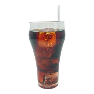 Vintage Faux Iced Cola Drink Prop in Glass Tumbler, Mid-Century Style Display Piece For Sale