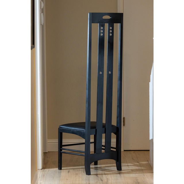 Black Vintage Charles Rennie Mackintosh Style Ingram High Back Chair For Sale - Image 8 of 15