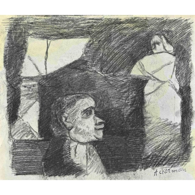 Figure is an original Drawing in pencil realized by Paul Ackerman in Late 19th Century. In good condition. The artwork is...