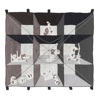 Rug & Kilim’s Contemporary Astronomical Tapestry in Black, Gray & White Tones For Sale