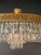1930s Antique Oval Flush Mount Chandelier Brass Crystal Ceiling Light Restored Gold For Sale - Image 5 of 10