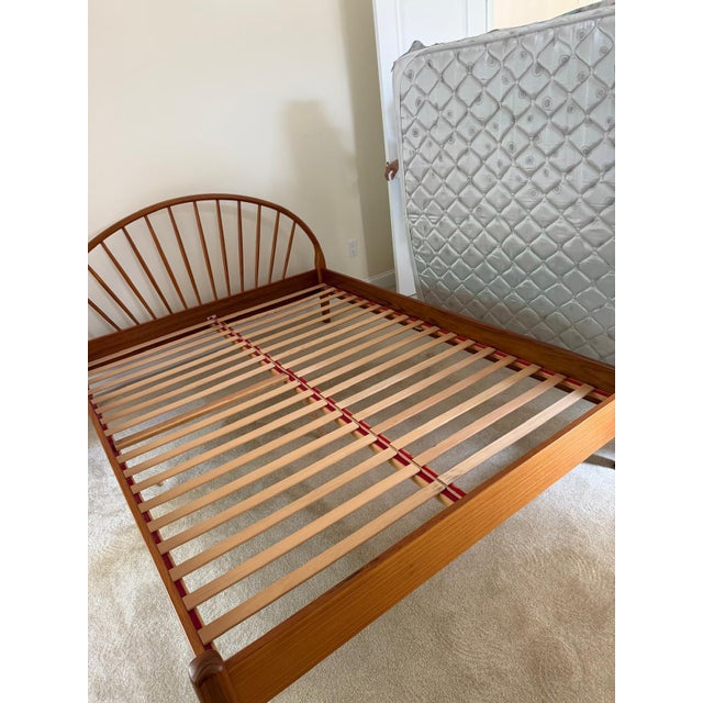 1980s Solid Teak Queen Size Bed Frame For Sale - Image 9 of 11