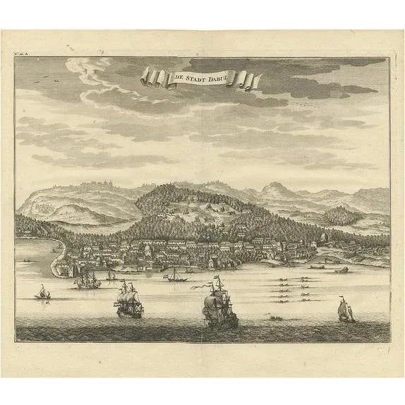Early 18th Century F. Valentijn, City of Dabhol India, 1726, Print For Sale - Image 5 of 5