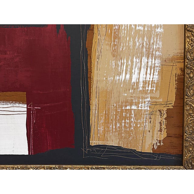 Abstract “Romantic” Abstract Art in 1860's Antique Frame, Transitional Living Room Art by JTS For Sale - Image 3 of 9