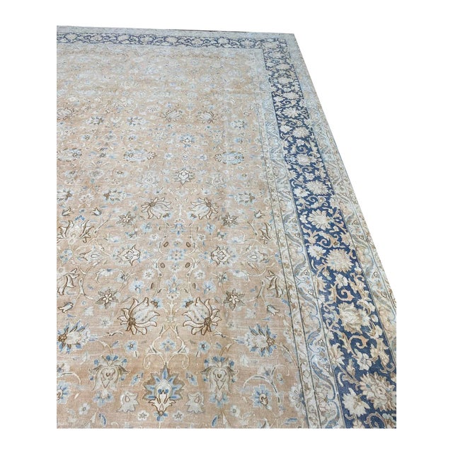 Textile 1960s Vintage Persian Kerman Area Rug 10x14 For Sale - Image 7 of 8