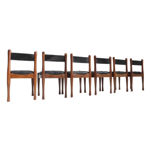 Vintage Italian Dining Chairs by Silvio Coppola for Bernini, 1970s, Set of 6 For Sale