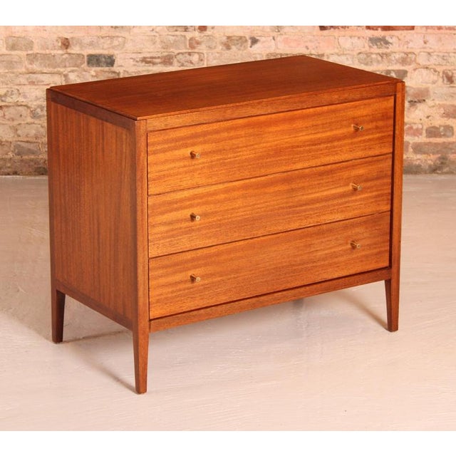 Mid-Century Modern Mahogany Chest of Drawers with Brass Handles by Loughborough Furniture for Heals, 1960s For Sale - Image 3 of 10