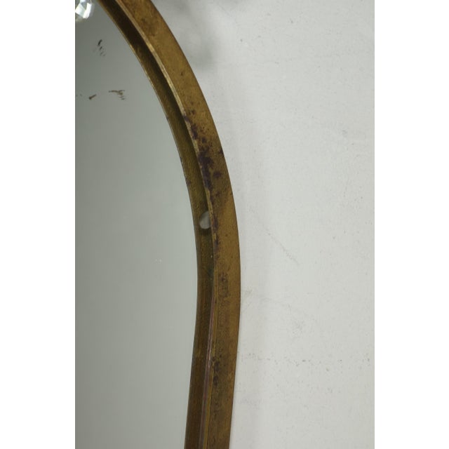 Italian Glass Flowers Gold Metal Mirror with Lamp from Banci, Firenze, 1970s For Sale - Image 4 of 12