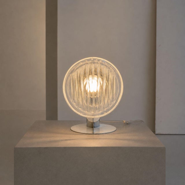 Mid-Century Modern 1970s Italian Headlight Murano Glass Table Lamp by Carlo Nason for Mazzega For Sale - Image 3 of 9