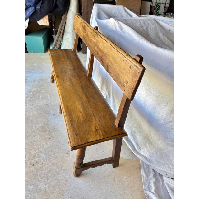 Late 19th Century Italian Walnut Bench For Sale - Image 4 of 12