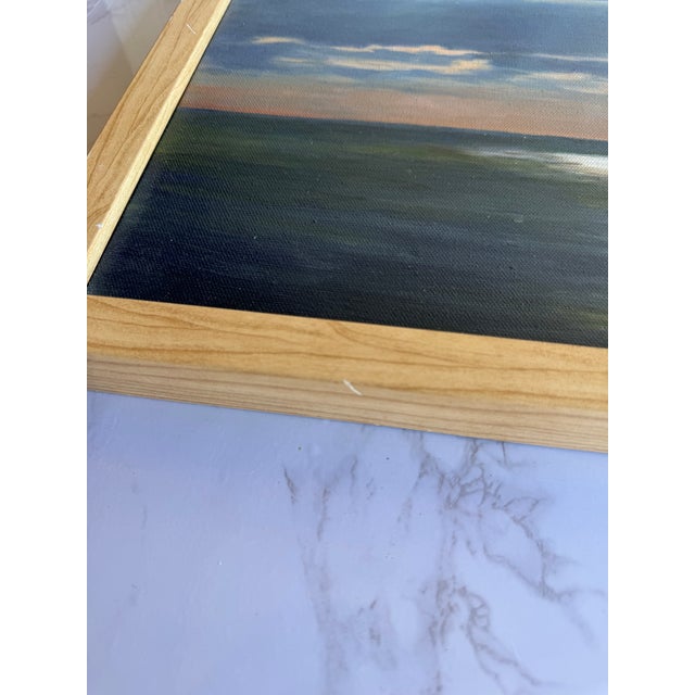 This stunning signed oil painting by C. Stein (possibly Catherine March Stein) captures a breathtaking coastal sunset,...