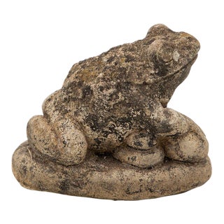 Reconstituted Stone Frog Garden Ornament, 20th Century For Sale