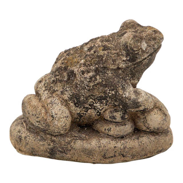 Reconstituted Stone Frog Garden Ornament, 20th Century For Sale