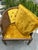 Mid-Century Modern 1960s Cane Tub Chair in Vibrant Marigold Slub Velvet - Rare Finished Seat Deck For Sale - Image 3 of 11