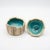 Charming handcrafted studio pottery jewelry box featuring delicate leaf imprint decoration wrapping around the exterior....