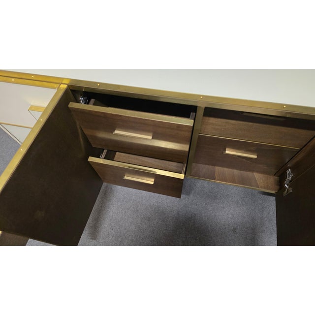 Italian Four-Door Sideboard with Ivory Glass and Wood Accents from Justfurnituress SRL For Sale - Image 13 of 14