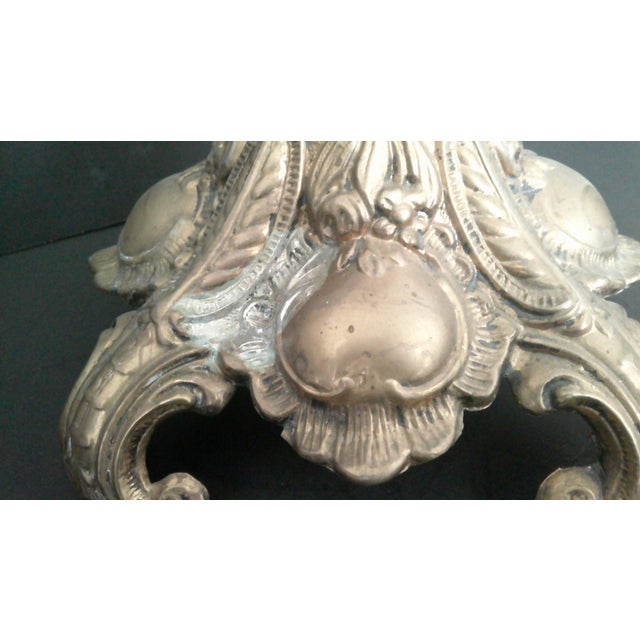 Vintage Old Retro Brass Candelabra Brevettato/European Style 5-Arm For Sale - Image 16 of 18